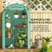 SERRA A PARETE A 4 LIVELLI CON PORTA A CERNIERA IN ACCIAIO E PE 100X45X160 CM VERDE