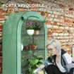 SERRA A PARETE A 4 LIVELLI CON PORTA A CERNIERA IN ACCIAIO E PE 100X45X160 CM VERDE