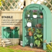 SERRA A PARETE A 4 LIVELLI CON PORTA A CERNIERA IN ACCIAIO E PE 100X45X160 CM VERDE