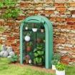 SERRA A PARETE A 4 LIVELLI CON PORTA A CERNIERA IN ACCIAIO E PE 100X45X160 CM VERDE