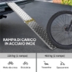 RAMPA DI CARICO PIEGHEVOLE E ANTISCIVOLO PER MOTO CON CINGHIA DI SICUREZZA ACCIAIO ARGENTO