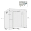 SERRA DA GIARDINO CON PORTA AVVOLGIBILE E BORDI ESTESI IN ACCIAIO E PE 200X76X168 CM BIANCO