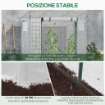SERRA DA GIARDINO CON PORTA AVVOLGIBILE E BORDI ESTESI IN ACCIAIO E PE 200X76X168 CM BIANCO