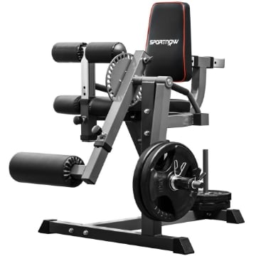 CALF MACHINE CON SCHIENALE E CUSCINETTI REGOLABILI IN ACCIAIO PLASTICA ED EVA 100X90X105 CM GRIGIO E NERO
