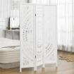 SEPARÈ PARAVENTO DA INTERNI PIEGHEVOLE A 3 PANNELLI IN LEGNO INTAGLIATO 120X170 CM BIANCO