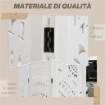 SEPARÈ PARAVENTO DA INTERNI PIEGHEVOLE A 3 PANNELLI IN LEGNO INTAGLIATO 120X170 CM BIANCO