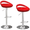 SET 2 SGABELLI DA BAR GIREVOLI CON POGGIAPIEDI ALTEZZA REGOLABILE BASE IN ACCIAIO SEDUTA IN ABS ROSSO