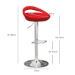 SET 2 SGABELLI DA BAR GIREVOLI CON POGGIAPIEDI ALTEZZA REGOLABILE BASE IN ACCIAIO SEDUTA IN ABS ROSSO