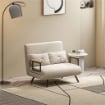 DIVANO LETTO 3 IN 1 IN TESSUTO EFFETTO VELLUTO CON SCHIENALE REGOLABILE E 2 CUSCINI 102X73X81 CM BIANCO CREMA