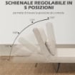 DIVANO LETTO 3 IN 1 IN TESSUTO EFFETTO VELLUTO CON SCHIENALE REGOLABILE E 2 CUSCINI 102X73X81 CM BIANCO CREMA