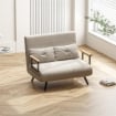 DIVANO LETTO 3 IN 1 IN TESSUTO EFFETTO VELLUTO CON SCHIENALE REGOLABILE E 2 CUSCINI 102X73X81 CM BIANCO CREMA