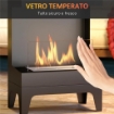 CAMINO A BIOETANOLO AUTOPORTANTE CON BRUCIATORE DA 0.9L E DURATA 3.3 ORE 38X22X54 CM NERO