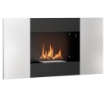 CAMINO A BIOETANOLO 0.9L DA PARETE CON PANNELLO PROTETTIVO IN ACCIAIO INOX E VETRO 100X15X54 CM NERO E ARGENTO