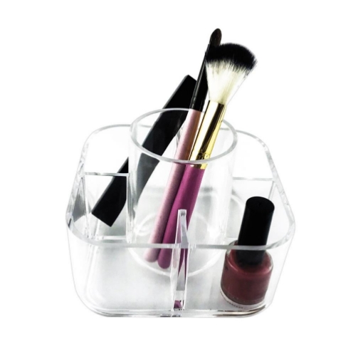 MAURY'S BEAUTY ORGANIZER A 5 SCOMPARTI 13X13X9 CM COLORE TRASPARENTE COMODO E PRATICO 