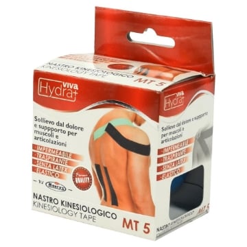 HYDRA VIVA NASTRO KINESIOLOGICO MT.5 SOLLIEVO DAL DOLORE E SUPPORTO PER MUSCOLI E ARTICOLAZIONI - COLORI ASSORTITI