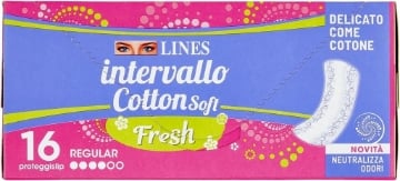 LINES ASSORBENTI INTERVALLO COTTON SOFT FRESH NEUTRALIZZA ODORI DELICATO COME COTONE 16PZ OKX