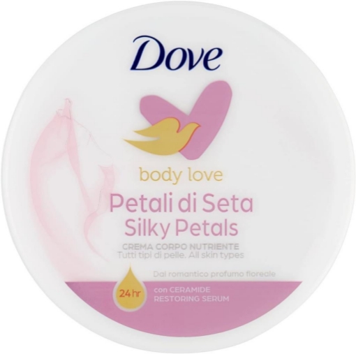 DOVE CREMA CORPO PETALI DI SETA NUTRIENTE PER TUTTI I TIPI DI PELLE EFFETTO SETA PER 24H DERMATOLOGICAMENTE TESTATA 300 ML OKX
