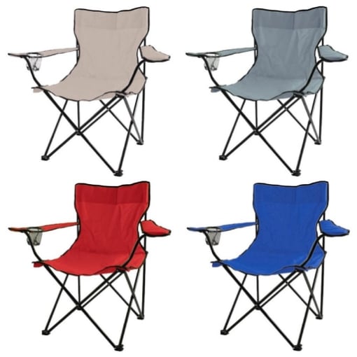 MAURY'S SEDIA PESCATORE CON BRACCIOLI 78X52X82 CM COLORI ASSORTITI - RICHIUDIBILE IN METALLO CON PRATICA SACCA OKX