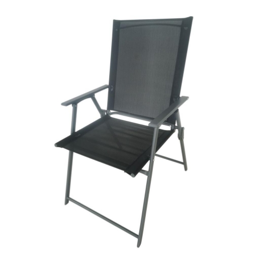 SEDIA PIEGHEVOLE MALIBÙ STRUTTURA IN ACCIAIO SEDUTA IN TEXTILENE COLORE NERO 57X66X96 CM OKX