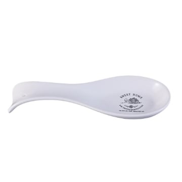 POGGIAMESTOLO AURA CON FORO PER GANCIO CON SCRITTE E DECORI ADATTO PER MANTENERE LA CUCINA PULITA COLORE BIANCO 22,5 CM OKX