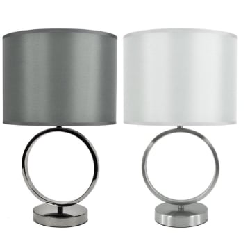 MAURY'S UNA LAMPADA DA TAVOLO DESIGN MODERNO CON BASE DI APPOGGIO TONDA IN COLORAZIONE ASSORTITA 45 CM OKX