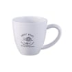TAZZA AURA IN CERAMICA CON SCRITTE E DECORI AMPIO MANICO DESIGN SEMPLICE COLORE BIANCO CAPIENZA 550 CC OKX