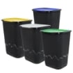 SET 4 PATTUMIERE DA  50 LT PER LA RACCOLTA DEI RIFIUTI CARTA, PLASTICA, VETRO, INDIFFERENZIATO 36 X 40 X 54H CM 