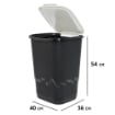 SET 4 PATTUMIERE DA  50 LT PER LA RACCOLTA DEI RIFIUTI CARTA, PLASTICA, VETRO, INDIFFERENZIATO 36 X 40 X 54H CM 
