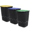 SET 3 PATTUMIERE DA 50 LT PER LA RACCOLTA DEI RIFIUTI CARTA, PLASTICA E VETRO 36 X 40 X 54H CM 
