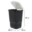 SET 3 PATTUMIERE DA 50 LT PER LA RACCOLTA DEI RIFIUTI CARTA, PLASTICA E VETRO 36 X 40 X 54H CM 