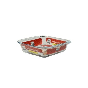 BAKER PIROFILA SPESSA IN VETRO FORMA QUADRATA  20X17X4,5 CM 0,9 L OKX