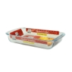 BAKER PIROFILA TRASPARENTE IN VETRO SPESSO FORMA RETTANGOLARE CON BORDI SPORGENTI E MANICI 39X23,5X5H CM 1L OKX