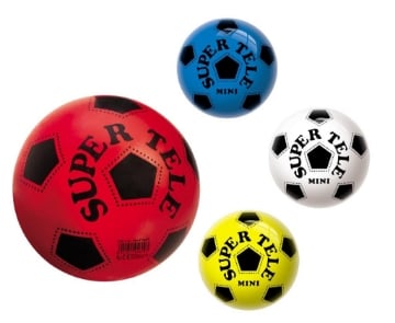 PALLONE MINI SUPER TELE GIOCO DA ESTERNO CON SCRITTE IN COLORAZIONE ASSORTITA 23 CM OKX