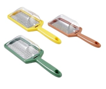 MA MAISON GRATTUGIA CON CONTENITORE IN PLASTICA PER RACCOGLIERE IL CIBO CONA MANICO COMODO INCOLORI ASSORTITI 