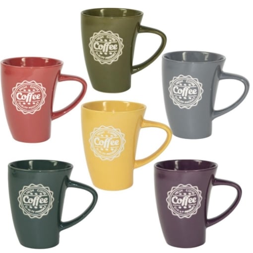 MA MAISON 1 SIMPATICA TAZZA MUG DA 350 CC PER COLAZIONE CON SCRITTA COFFEE IN COLORAZIONE ASSORTITA