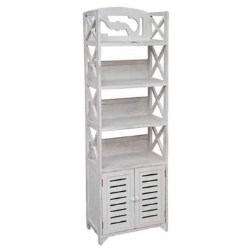 MOBILE IN LEGNO CON ANTE E MENSOLE COLORE BIANCO CON PIANO 47X26X150H CM