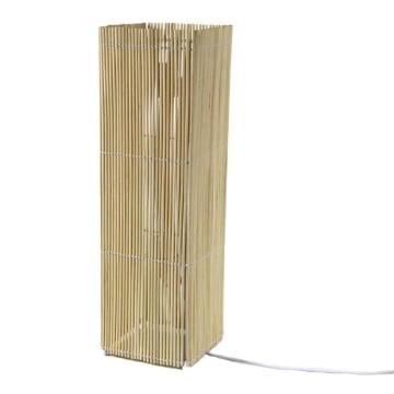 LAMPADA PIANTANA QUADRATA INTRECCIO DI CANNA E PORTA LAMPADA E 27 COLORE NATURALE  25X25X84H CM