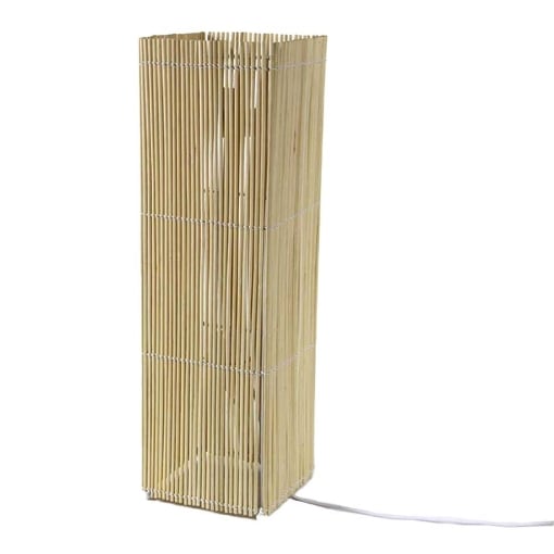 LAMPADA PIANTANA QUADRATA INTRECCIO DI CANNA E PORTA LAMPADA E 27 COLORE NATURALE  25X25X84H CM
