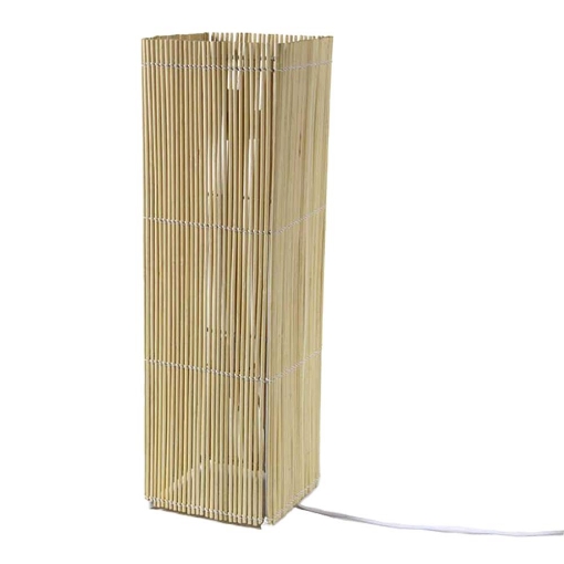 LAMPADA PIANTANA QUADRATA INTRECCIO DI CANNA E PORTA LAMPADA E 27 COLORE NATURALE  21X21X73H CM