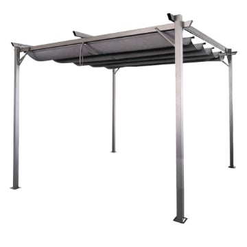 MA MAISON PERGOLA IN ACCIAIO 3X3 METRI COLORE GRIGIO STRUTTURA RESISTENTE DA ESTERNO RICHIUDIBILE OKX