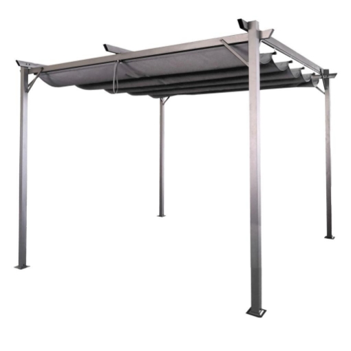 MA MAISON PERGOLA IN ACCIAIO 3X3 METRI COLORE GRIGIO STRUTTURA RESISTENTE DA ESTERNO RICHIUDIBILE OKX