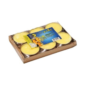 CITRONELLA MAXI TEA LIGHT SENZA SOSTANZE TOSSICHE PROFUMAMBIENTE MANGIAFUMO 6PZ OKX