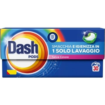 DASH ECODOSI SALVA COLORE DETERSIVO BUCATO LAVATRICE SMACCHIA E IGIENIZZA 30 LAVAGGI 519 G OKX