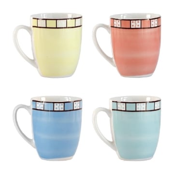 MA MAISON 1 TAZZA MUG 350 CC CON FANTASIA A MOSAICO IN COLORAZIONE ASSORTITA 