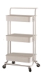 MAURY'S CARRELLO BIANCO PORTATUTTO 3 RIPIANI CON RUOTE MANICO 43X36X86CM METALLO USATO COME NUOVO 