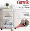 MAURY'S CARRELLO BIANCO PORTATUTTO 3 RIPIANI CON RUOTE MANICO 43X36X86CM METALLO USATO COME NUOVO 