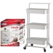 MAURY'S CARRELLO BIANCO PORTATUTTO 3 RIPIANI CON RUOTE MANICO 43X36X86CM METALLO USATO COME NUOVO 
