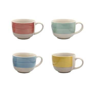 MA MAISON 1 TAZZA MODELLO JUMBO KARMA 450 CC COLORE PASTELLO EFFETTO PENNELLATO COLORI ASSORTITI 