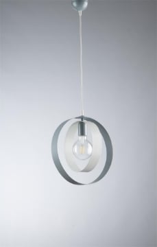 ALICE LAMPADA A SOSPENSIONE DESIGN MODERNO COLORE BIANCO E CROMATO E27 1 LUCE 57 WATT