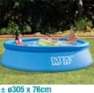 INTEX 28122NP – PISCINA FUORI TERRA EASY SET ROTONDA, POMPA FILTRO 1250 L/H, 3853 L, PVC, AZZURRO, 305X76 CM